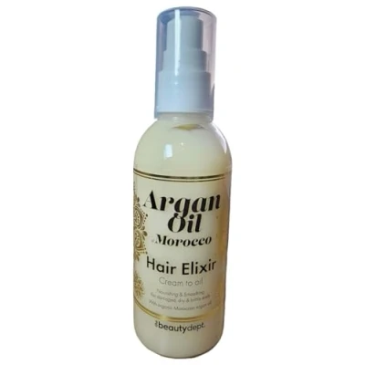 Image of Hair Elixir with Organic Moroccan Argan Oil Nourishes Softens and Repairs Damaged 100 ml