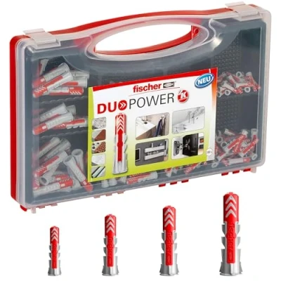 Image of Fischer Redbox Duopower 280 Tasselli per Muro Pieno, Mattone Forato, Cartongesso e Gasbeton, 535973 Dowels, Grey/Red