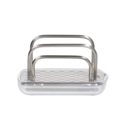 Image of OXO Good Grips Stainless Steel Sponge Holder, Gray, 4 1/2&quot; x 3&quot; h