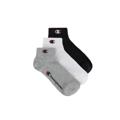 Image of Champion Basics 3pk Quarter Socks, Light Grey Melange, 2.5 5