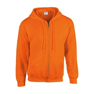 Image of Gildan Heavy Blend Adult Full Zip Hooded Sweatshirt, Safety Orange, M