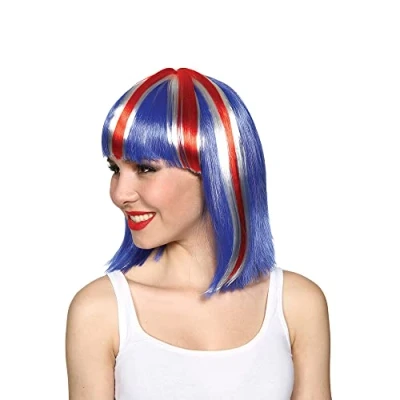 Image of Adult Union Jack GB Fan Wig SHORT