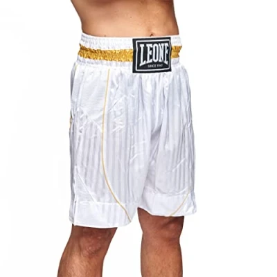 Image of LEONE 1947, Premium Boxing Shorts, Unisex Adult, White, L, AB240