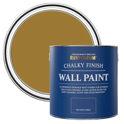 Image of Rust Oleum Yellow Wall and Ceiling Paint in Matt Finish Wet Harvest 2.5L (SHDRCT818)