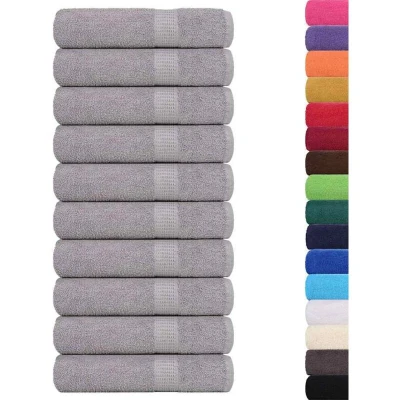Image of vidaXL Hand Towels 10 pcs Grey 50x100 cm 360 gsm 100% Cotton