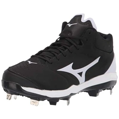 Image of Mizuno Women&#039;s Sweep 5 Low Metal Softball Cleat, Black/White, 7.5 UK