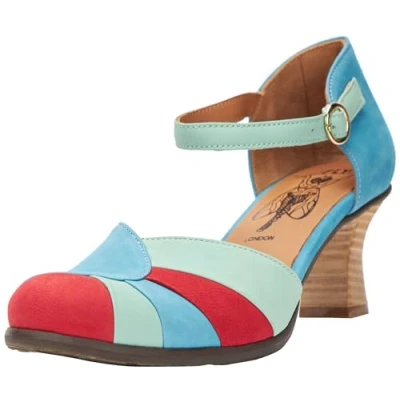 Image of Fly London Women&#039;s BESH087FLY Shoes, Blue/Scarlet/Green, 6 UK