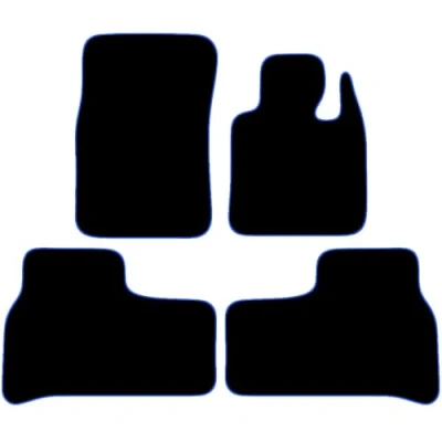 Image of Carsio Carpet Car Mats For Land Rover Range 2003 2007 Tailored Fit Floor Mat Set Complete Accessory Black Custom Fitted All Weather, Anti Slip Backing &amp; Blue Trim