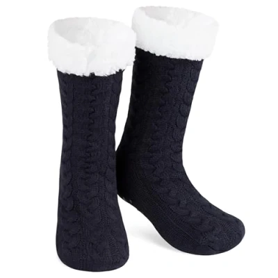 Image of CityComfort Slipper Socks for Women Teenagers, Cosy Warm Fleece Lined Bed Gifts Her (Navy)