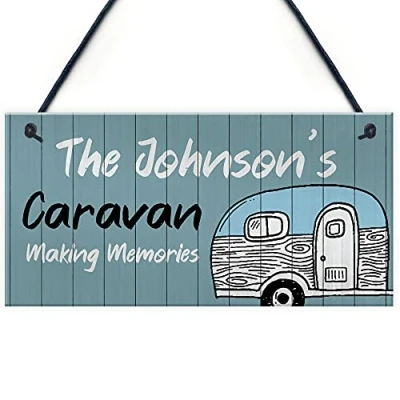 Image of RED OCEAN Shabby Chic Caravan Sign Personalised Door Accessories Decor