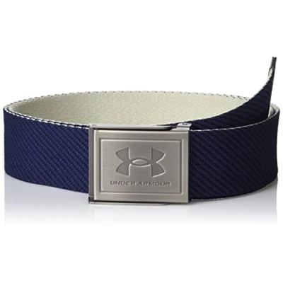 Image of Under Armour Boy&#039;s Webbing Belt, (410) Midnight Navy/Khaki Base/Silver, Standard Size