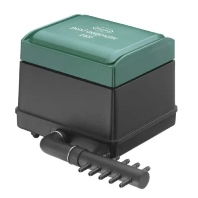 Image of Blagdon Pond Oxygenator 2400, 10 Outlet Air Pump for Ponds Up to 15,000 Litres (Koi 7,500 Litres), Suitable Aeration and Oxygenation in Hydroponic Aquaponic Systems,Green