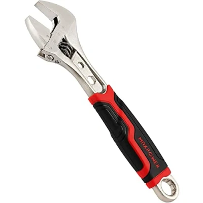 Image of MAXPOWER 8&quot;/200mm Adjustable Wrench with Soft Grip Handle, Extra Wide Spanner MAX Opening Capacity 30mm