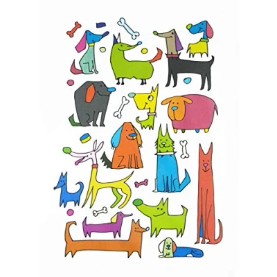 Image of Half a Donkey The Colourful Collection of Dogs Large Cotton Tea Towel