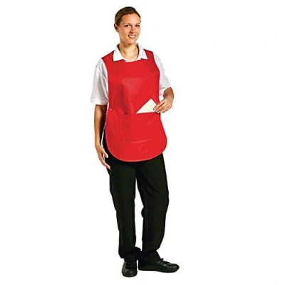 Image of Whites Chefs Clothing B042 Polycotton Tabard with Pocket, One Size, Red
