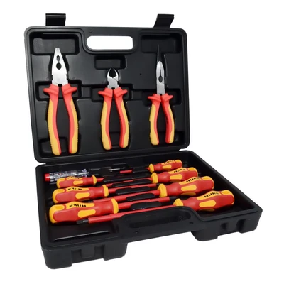 Image of Hilka 34688011 VDE Screwdriver and Plier Set Red/Yellow (11 Piece)