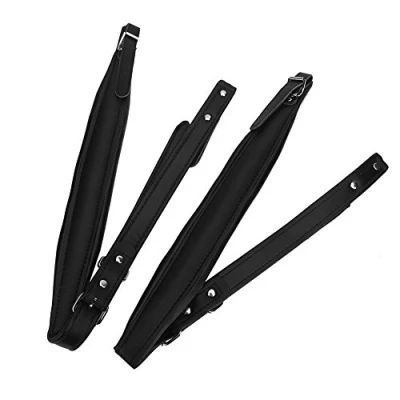 Image of Adjustable PU Leather Accordion Shoulder straps Set, Comreplacement fortable Belt Soft Wear resistant Standard replacement for 16 120 Bass Accordions,White, Red, Coffee, Bla