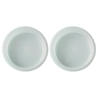 Image of prasku 2pcs White Plastic Birds Feeding Station Bath Tray Birdseed Bowl Garden Supplies