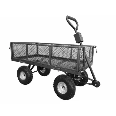 Image of The Handy Garden Trolley THGT Steel Cart 200kg Capacity with Puncture Proof Wheels and Fold Down Sides 2 Year Guarantee