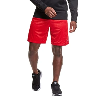Image of Champion Mens Long Mesh with Pockets Athletic Shorts, Crimson 407q88, XL UK