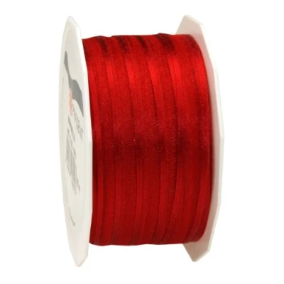 Image of C.E. Pattberg Präsent Marseille Wired Organza Ribbon Red 10 mm width, 50 m length