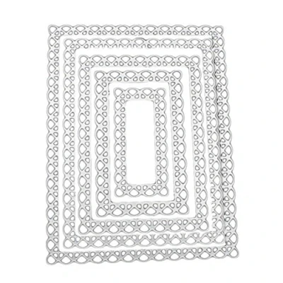 Image of 5pcs/Set Rectangle Shape Cutting Dies Metal Embossing Folder Stencil Scrapbooking Paper Card DIY Craft Template