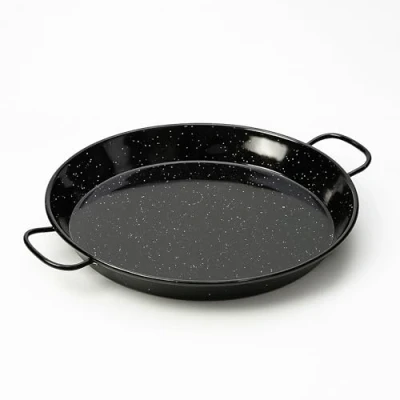 Image of Chabrias Enamelled Carbon Steel Pan (Naturally Non Stick) Paella 32 cm Traditional Valencian Design for Authentic Mediterranean Flavours