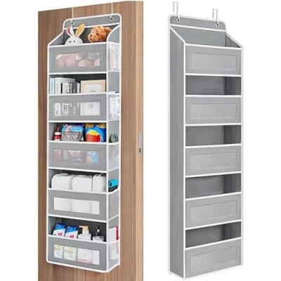 Image of DDGAO Over Door Storage Hanging Organiser 5 Clear Window Pockets Organizer For Toys, Wallets And Towels (Upgrade)