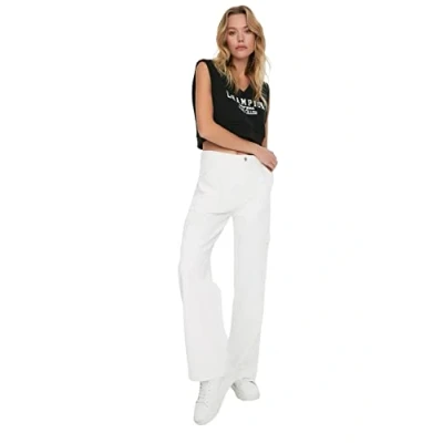 Image of Trendyol FeMan High Waist Wide Leg Regular fit Jeans Weiß