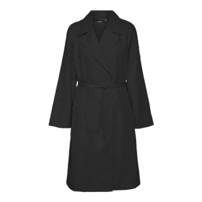Image of VERO MODA Women&#039;s Vmneel Long Trench Coat, Black, L