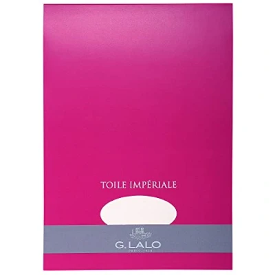 Image of Clairefontaine Ref 13500L G. Lalo Paper Pad (Pack of 50 Sheets) A4 (210 x 297mm) in Size, 125gsm, Imperial Canvas, Canvas Texture, PEFC Certified White
