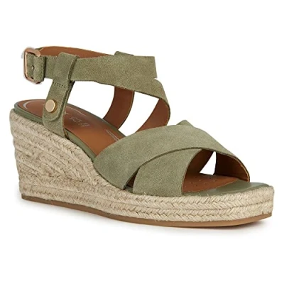Image of Geox Women&#039;s D Panarea Espadrille Wedge Sandal, Pistachio