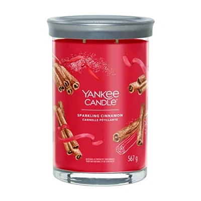 Image of Yankee Candle Signature Scented Sparkling Cinnamon Large Tumbler with Double Wicks Soy Wax Blend Long Burning