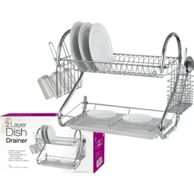 Image of PRIMA 2 Tier Dish Drainer Chrome, Silver, One Size
