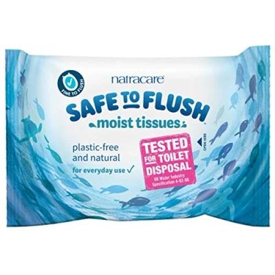 Image of (16 Pack) Natracare Safe to Flush Moist Tissues 30 Wipes