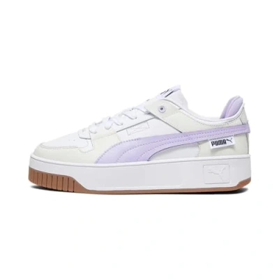 Image of Puma Women Carina Street Vtg Sneakers, White Vivid Violet Vapor Gray, 6.5 UK