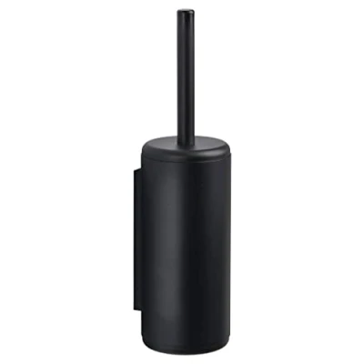 Image of Zone Denmark Rim Toilet Brush Wall Mounted Set with and Holder for Bathroom Diameter 10 cm Height 38.2 Black