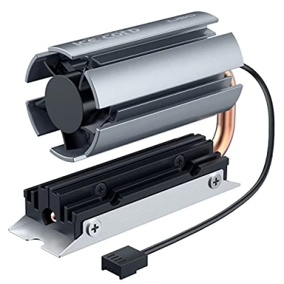 Image of GRAUGEAR ineo M9 Heatpipe Cooler with PWM Fan, 6 mm Copper Heatpipe, Swivel for M.2 SSD (2280), Aluminium Material, Part Number 18073