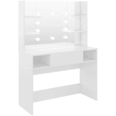 Image of vidaXL Makeup Table with LED Lights 100x40x135 cm MDF Shining White