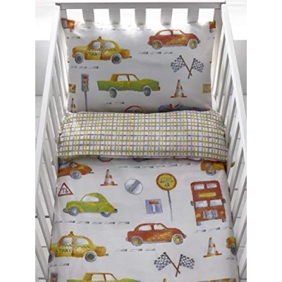 Image of Cars Transport Reversible Cot Duvet Cover and Pillowcase Set 90cm x 120cm