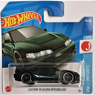 Image of 2022 Hot Wheels Custom &#039;01 Acura Integra GSR Metallic Green 98/250 (Short Card) HCV84