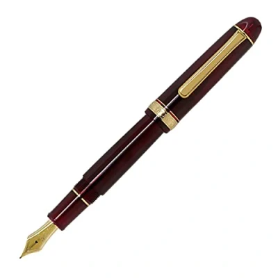 Image of PLATINUM Japanese Fountain Pen #3776 Century Gold Trim Bourgogne M/Red/0.34 0.44 mm/Handmade/14K Nib with Gift Box/Fountain