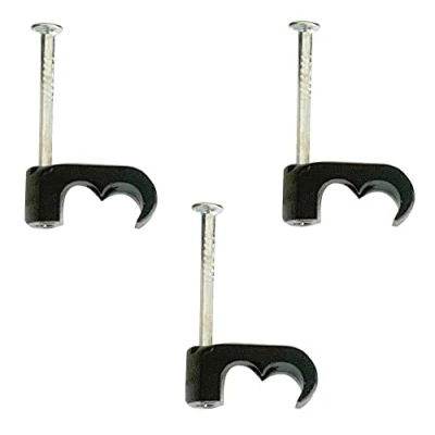 Image of PRO ELEC PELB0632 Twin Cable Clip, Black, 2x 5mm Cables, Pack of 100