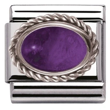 Image of Nomination Framed Amethyst Stone Charm