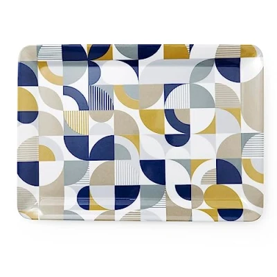 Image of Cooksmart British Designed Large Serving Tray Dinner For Multiple Uses Around The Home Trays Food Or Drinks Bauhaus Geo