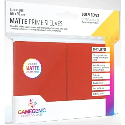 Image of Gamegenic GGS11027ML Matte Prime Sleeves (100 Pack), Red