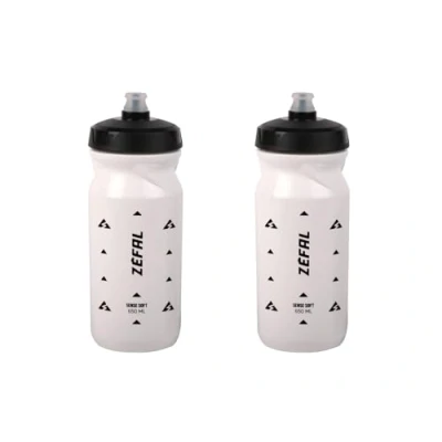 Image of ZEFAL Pack Sense Soft 65 Bicycle and Mountain Bike Set of 2 Odourless Sports Bottles BPA Free Water Bottle Silicone Teat White, x 650 ml