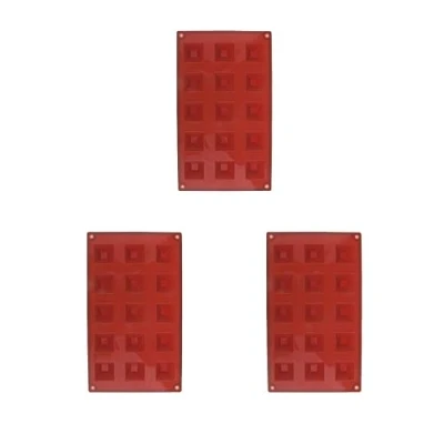 Image of 3 Set 15 Cavity Silicone Pyramid Shape Mold Fondant Cake Chocolate Moulds
