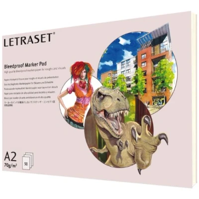 Image of Letraset Bleedproof Marker Pad, 70 gsm, 50 Sheets A2