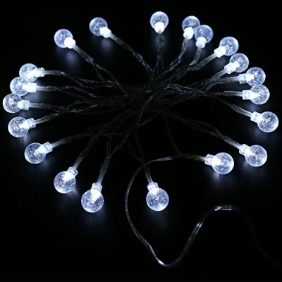 Image of HANCLLED Globe Fairy String Lights 3M 20LED Mini Ball LED USB Powered Cool White for Party Festival Christmas Indoor Outdoor Decoration Lighting [Cool White]